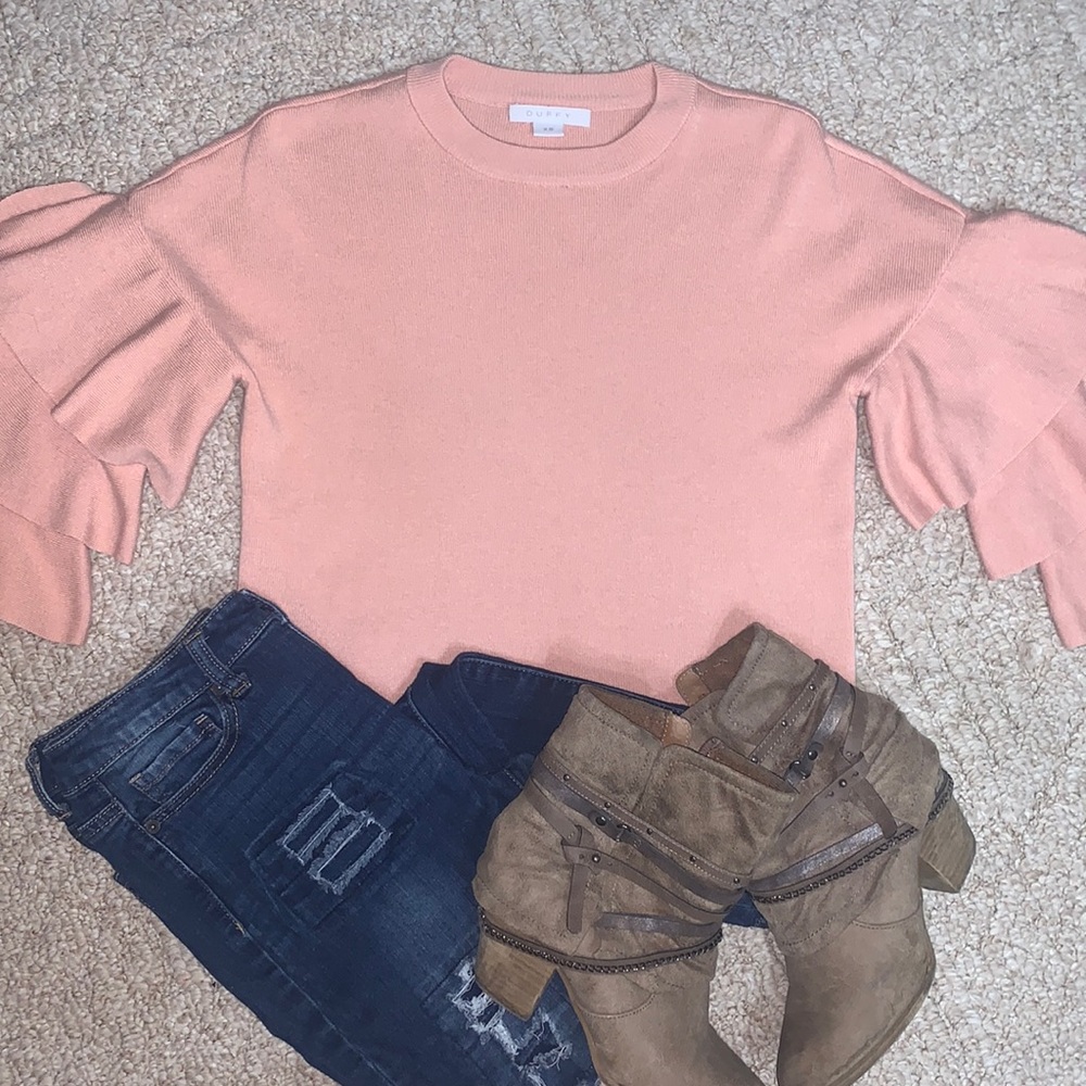 Duffy Ruffle Sleeved Sweater